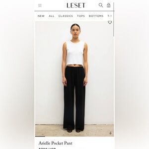 LESET Arielle Pocket Pant Japanese Crepe Black Pinstripe S
